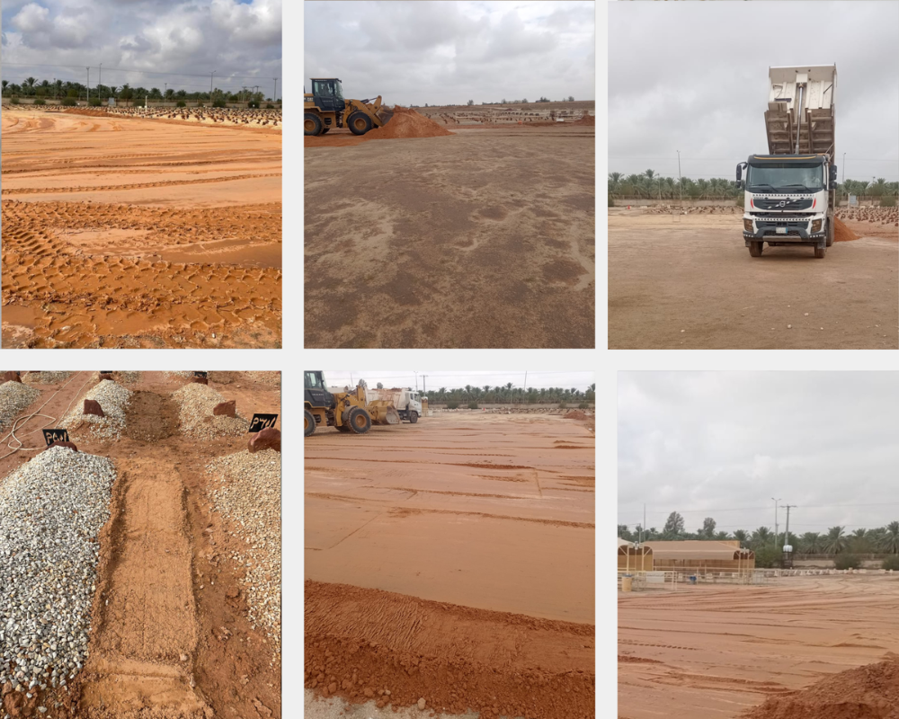 جانب من أعمال الصيانة للمقابر وقت الأمطار