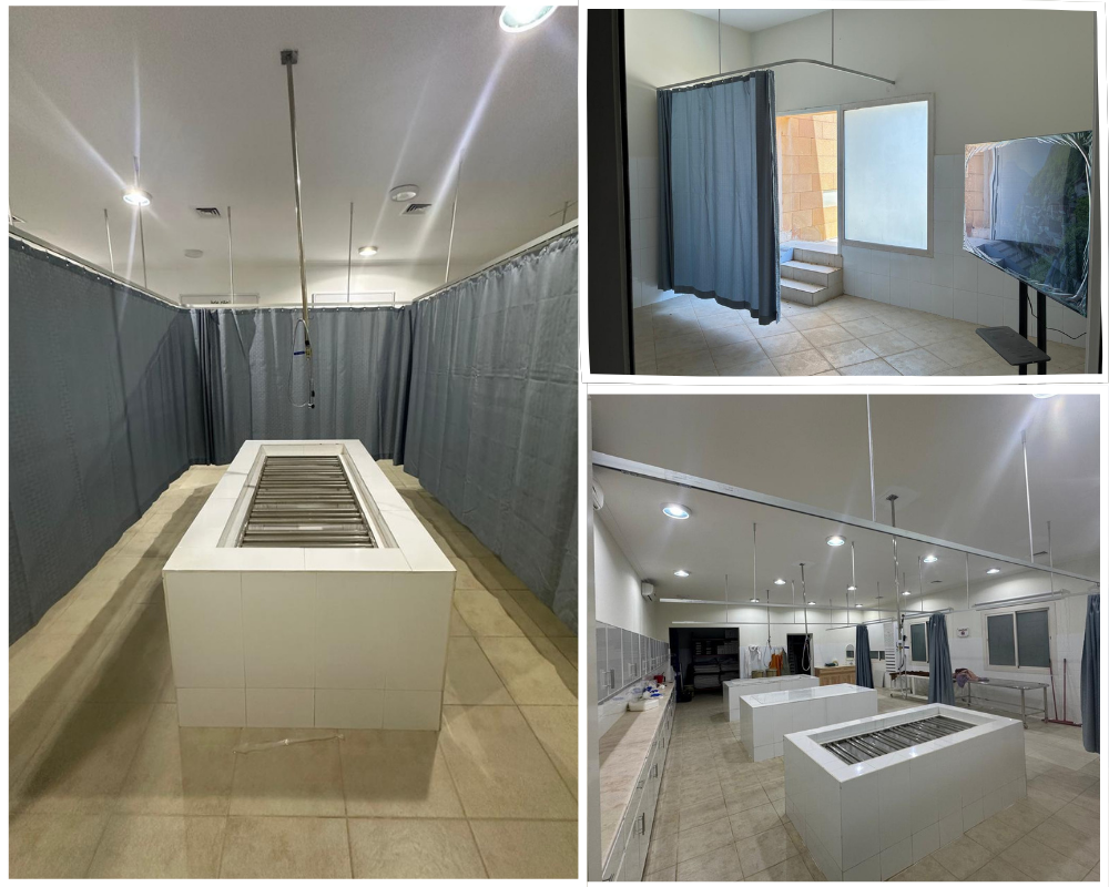 امتداد لإكرام الموتى تم تركيب 7 ستائر في مغسلة الجنائز